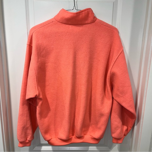 Xtreme heet Orange fleece sweatshirt 90s Vtg fuzzy warm fleece pullover size M - Picture 3 of 3